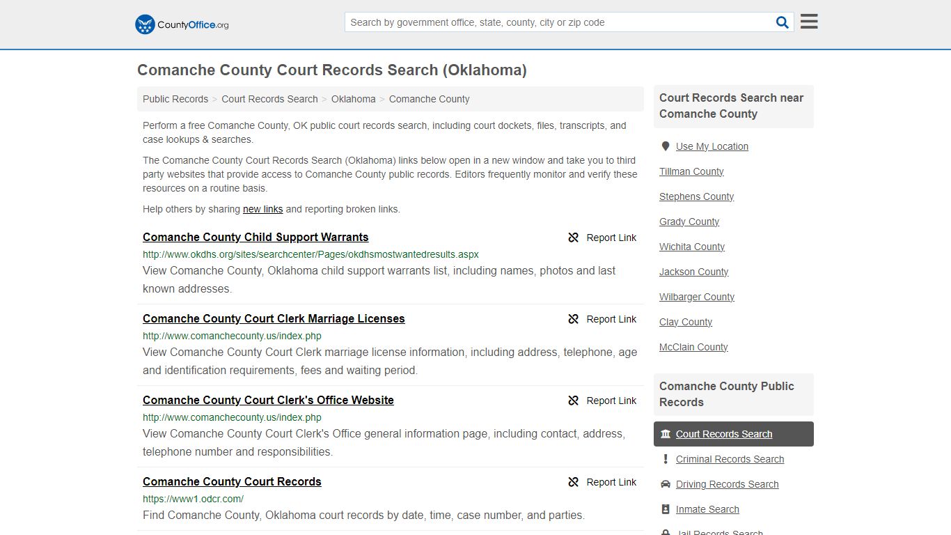 Comanche County Court Records Search (Oklahoma) - County Office
