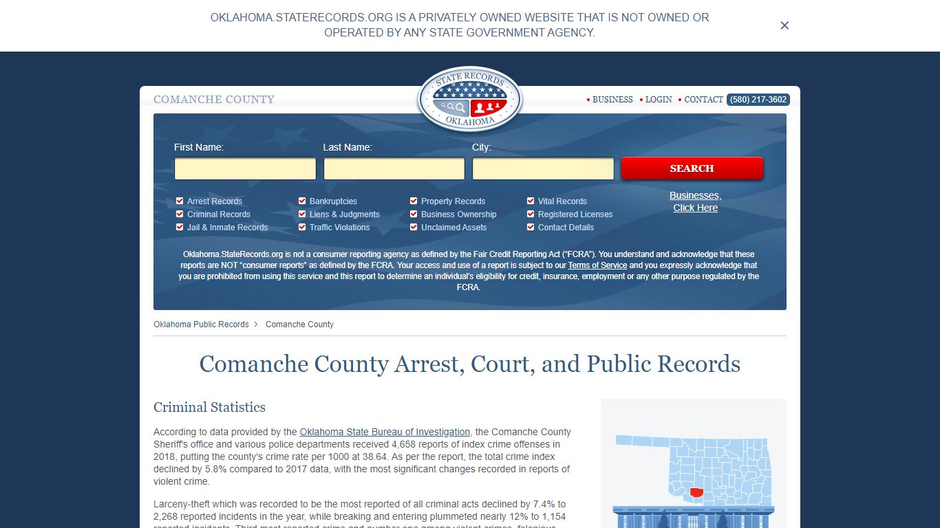 Comanche County Arrest, Court, and Public Records