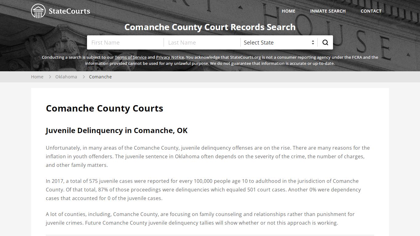 Comanche County, OK Courts - Records & Cases - StateCourts